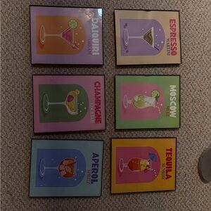 Colorful Cocktail Wall Art Set